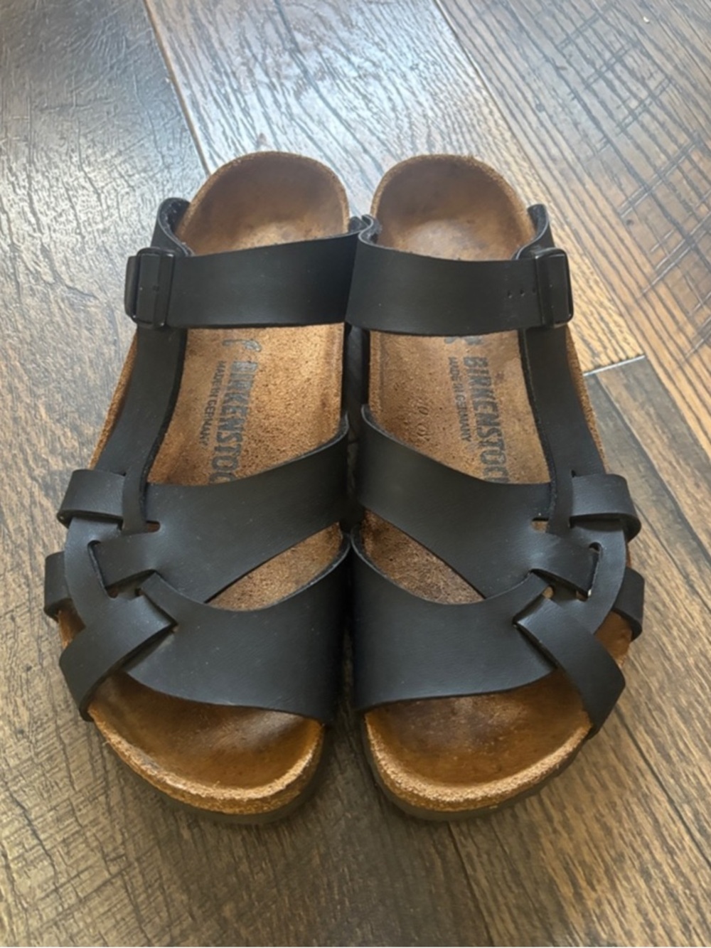 Birkenstock Pisa Matte Black Strappy Slip-On Sandals Classic Size EU 40/L9